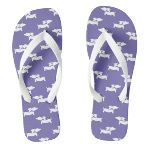 Lila Dackel Hund Drehte Flop Shoes Badesandalen