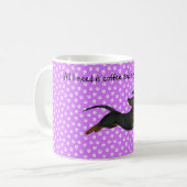 Lila Dackel Kaffeemaschine Tasse Druckmuster (Vorderseite Links)