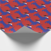 Lila Dackel Santa Claus Geschenkpapier (Ecke)