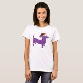 Lila Dackel T-Shirt (Vorne ganz)