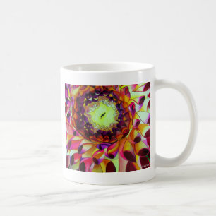Lila Dahlia abstrakte Blume Kunst Kaffeetasse