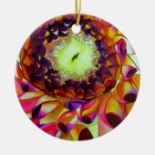 Lila Dahlia abstrakte Blume Kunst Keramik Ornament (Vorne)