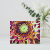 Lila Dahlia abstrakte Blume Kunst Postkarte (Stehend Vorderseite)