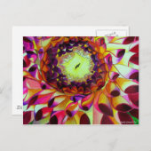 Lila Dahlia abstrakte Blume Kunst Postkarte (Vorne/Hinten)