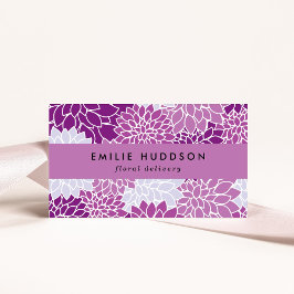 Lila Dahlia-Blume, Floristi, Blume Shop Visitenkarte