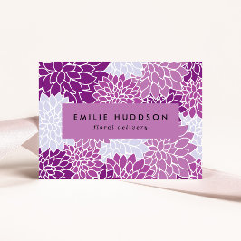 Lila Dahlia-Blume, Floristi, Blume Shop Visitenkarte
