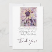 Lila Dahlia-Blume in Wasserfarbe Dankeskarte (Vorderseite)