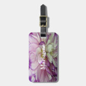 Lila Dahlia-Designmarken Gepäckanhänger (Vorderseite vertikal)