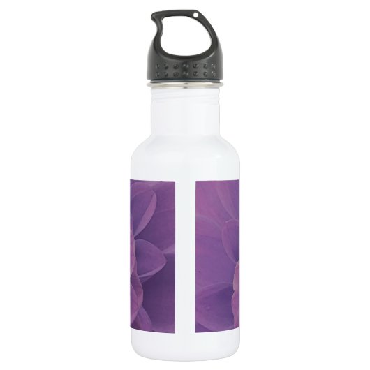 Lila Dahlia Edelstahlflasche (Rückseite)