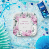 Lila Dahlia Eukalyptus Botanisches Brautparty Pappteller (Party)