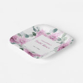 Lila Dahlia Eukalyptus Botanisches Brautparty Pappteller (Gewinkelt)