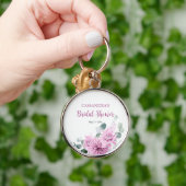 Lila Dahlia Eukalyptus Grünes Brautparty Schlüsselanhänger (Hand)