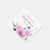 Lila Dahlia Eukalyptus Grünes Brautparty Serviette (Ecke)