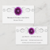 Lila Dahlia Floral Shop Business Card Visitenkarte (Vorne/Hinten)
