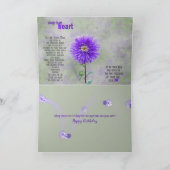 Lila Dahlia Geburtstag von Vater Karte (Innenseite)