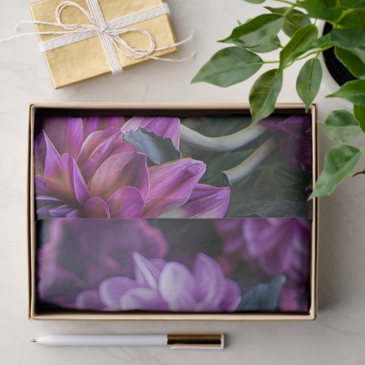 Lila Dahlia Gothic Skeleton Skull Decoupage Seidenpapier (Geschenk)