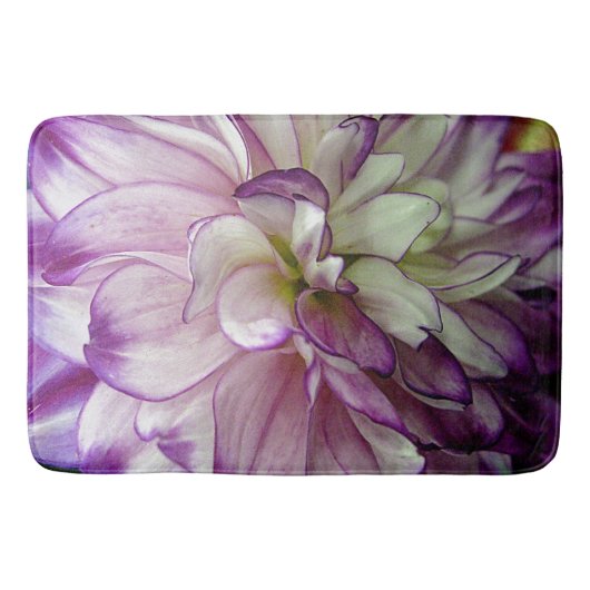 Lila Dahlias Design Bath Mat Badematte (Vorderseite)