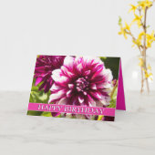 Lila Dahlie-Leidenschafts-alles- Gute zum Karte (Gelbe Blume)