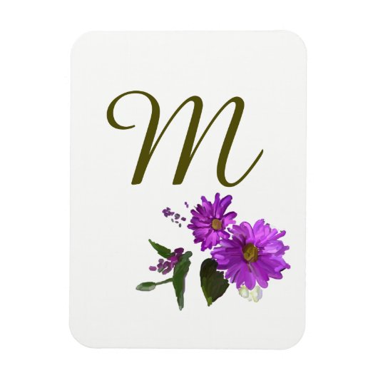 Lila Daisies Design Magnet (Vertikal)