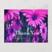Lila Daisis Abstrakt Floral Vielen Dank Postcard Postkarte (Vorderseite)