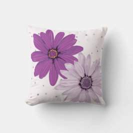 Lila Daisis & Dots | Custom Floral Throw Pillow Kissen