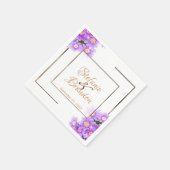 Lila Daisis/Goldtrim Serviette (Ecke)