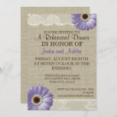 Lila Daisy and Lace Probe Dinner Party Einladung (Vorne/Hinten)