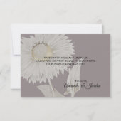 Lila Daisy Antique Hochzeit Danke, Flachkarte Dankeskarte (Rückseite)