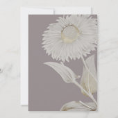 Lila Daisy Antique Hochzeitsempfang Einladung (Rückseite)