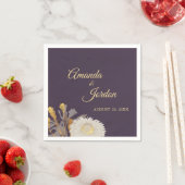 Lila Daisy Antique Wedding Cocktail Napkin Serviette (Beispiel)