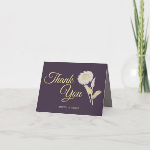 Lila Daisy Antique Wedding Dankeschön Karte