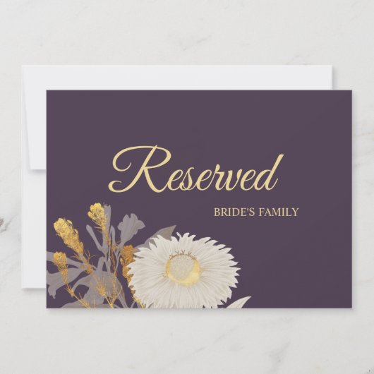 Lila Daisy Antique Wedding Reserviertes Zeichen (Vorderseite)