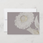 Lila Daisy Antique Wedding Response Card RSVP Karte (Rückseite)