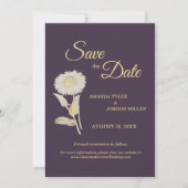 Lila Daisy Antique Wedding rettet das Datum Save The Date (Vorderseite)
