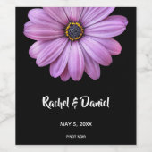 Lila Däisy auf Black Weinetikett (Einzelnes Label)