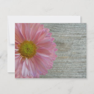 Lila Daisy & Barnwood Hochzeit Einladung