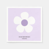 Lila Daisy Birthday | Blumentisch-Party Serviette (Vorderseite)