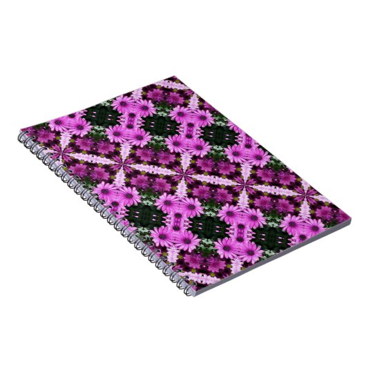 Lila Daisy Blume Abstrakt Art Notebook Notizblock (Rechte Seite)