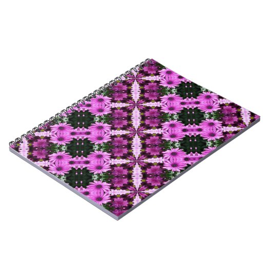 Lila Daisy Blume Abstrakt Art Notebook Notizblock (Linke Seite)