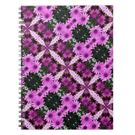 Lila Daisy Blume Abstrakt Art Notebook Notizblock (Vorderseite)