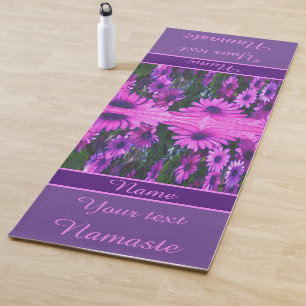 Lila Daisy Blume Abstrakte Kunst Personalisiert Yogamatte