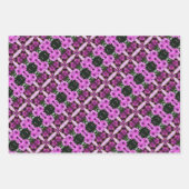 Lila Daisy-Blume Abstraktes Design Geschenkpapier Set (Vorderseite 2)