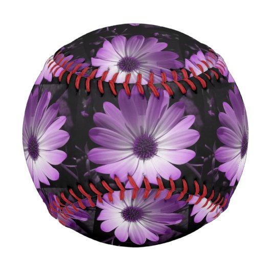 Lila Daisy Blume Baseball (Vorderseite)