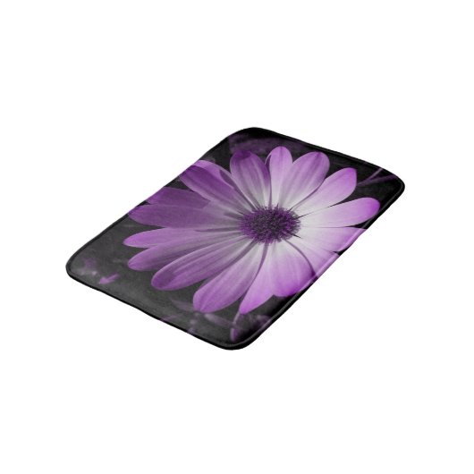 Lila Daisy Blume Blume Badematte (Schrägansicht)