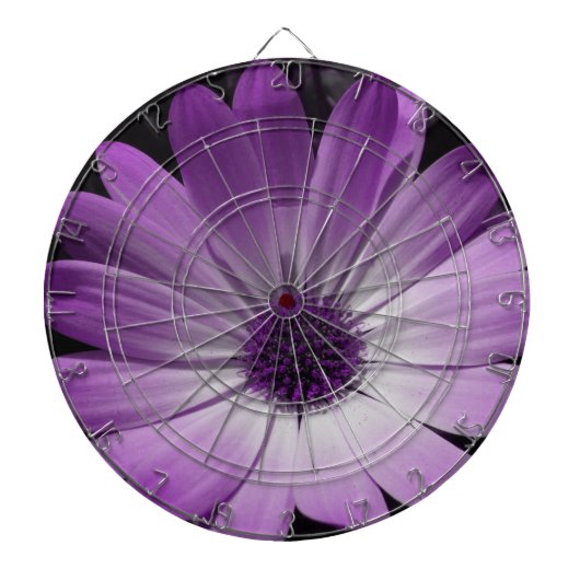 Lila Daisy Blume Dart Board Dartscheibe (vorne)