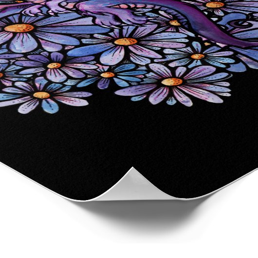Lila Daisy Blume Dragon Poster (Ecke)