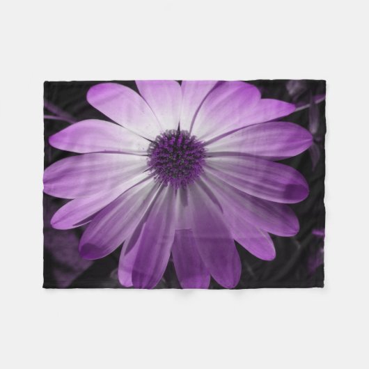 Lila Daisy Blume Fleece Blanket (Vorderseite (Horizontal))