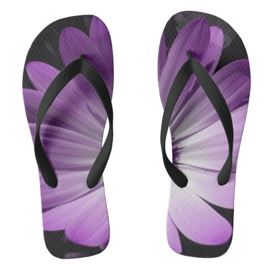 Lila Daisy Blume Flip Flops Badesandalen (Fußbett)