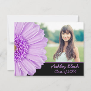 Lila Daisy Blume Foto Abschluss für sie Einladung