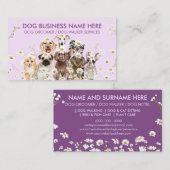 Lila Daisy Blume Haustier Sitter Walker Hundelpfle Visitenkarte (Vorne/Hinten)